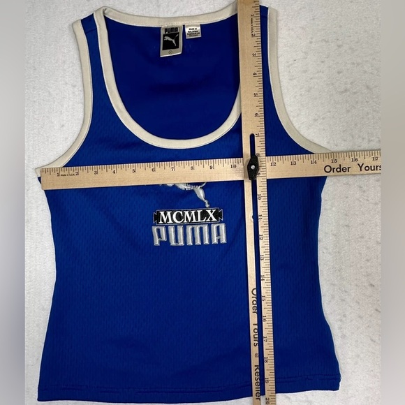 Vintage PUMA Flare Leg Track Pants Racer Back Tank Top Small/X-Small Gym Set - Picture 9 of 13